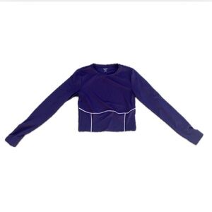 Purple Long Sleeve Active Crop Top